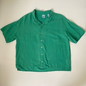 ***SOLD*** QUIKSILVER WOMEN’S TEAL CAMP BOXY FIT BUTTON DOWN SHIRT SIZE XL